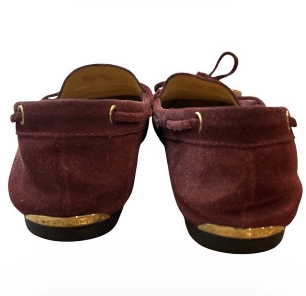 Michael Kors Sutton Moccasin Loafers Suede Oxblood Size 8M - Picture 3 of 7